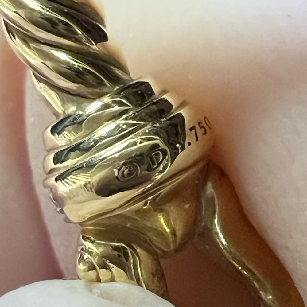 David Yurman Buckle Bracelet 18k Yellow Gold Pavé Diamonds XS - Picture 6 of 6